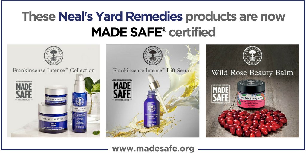 madesafehq's tweet photo. We're excited to announce that these Neal's Yard Remedies products are MADE SAFE certified: https://t.co/yfMPyaXlU5 #nyrorganic #MADESAFE https://t.co/wVxFZdxMMO