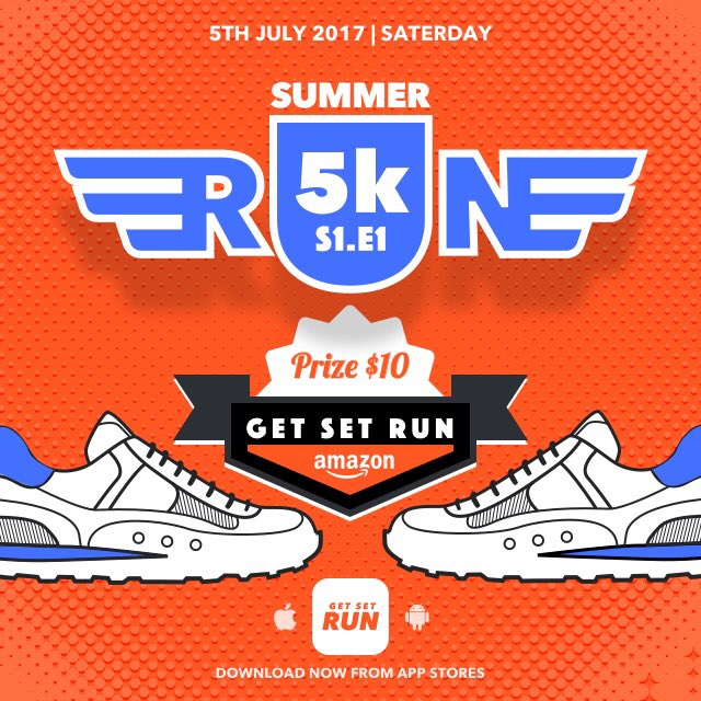 GetSetGoApp's tweet photo. Download #GetSetRun app from stores, Join Summer #5k run event and win #amzon gift card. Joining Free! Join Now and share with others. https://t.co/g1TQGDNeQr