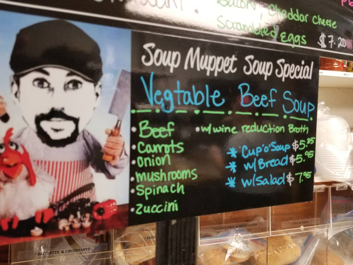CoffeeOnMaui's tweet photo. Stop in to see what delicious soup our in-house Soup Muppet has created for your pleasure!
#soup #soupmuppet #letthemeatsoup https://t.co/atHljHkkzP