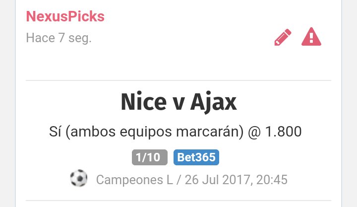 NexusPicks's tweet photo. #PICK2

CLAS. UCL

- Ambos Marcan SI

💰 CUOTA @1.80
🔥 STAKE 1 https://t.co/AZL2Chvo23