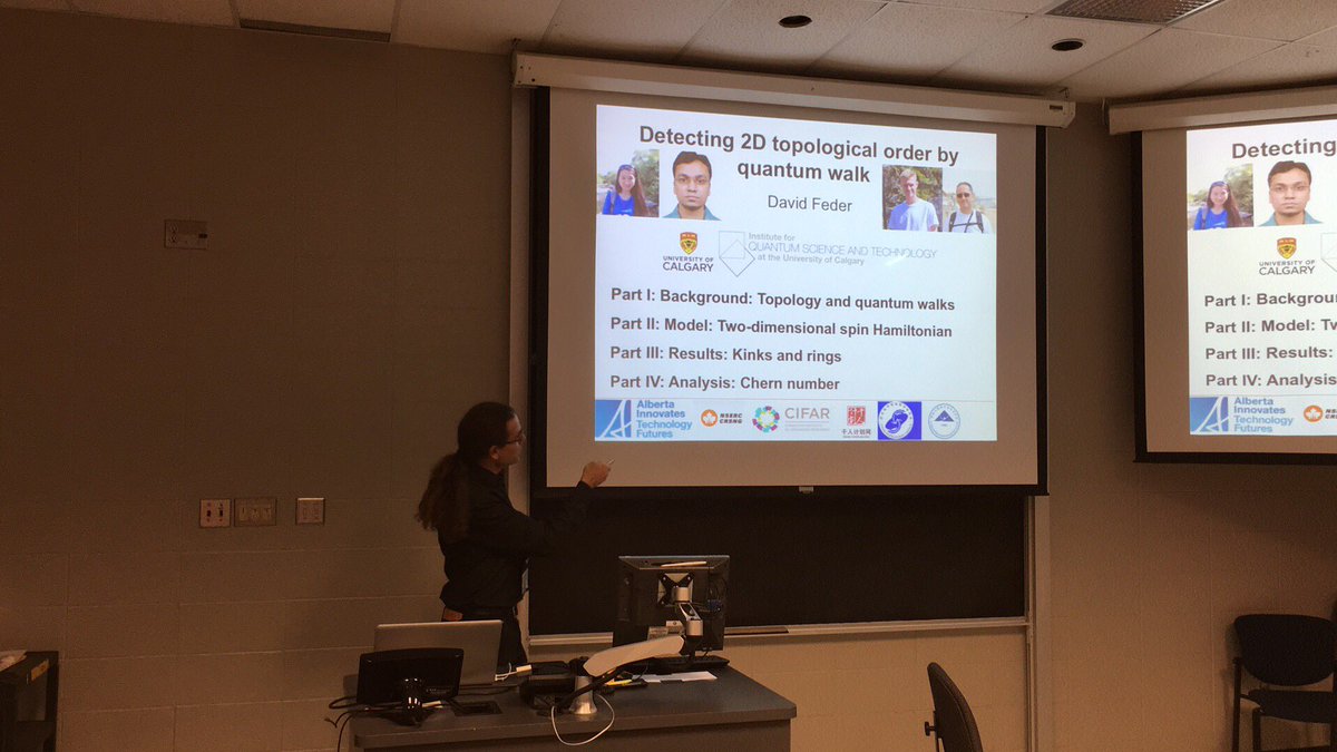 bcsanders's tweet image. David Feder talking about our joint topological #quantumwalk work #MCA2017 @MCA_math @quantumalberta @iqstucalgary @UofC_Science