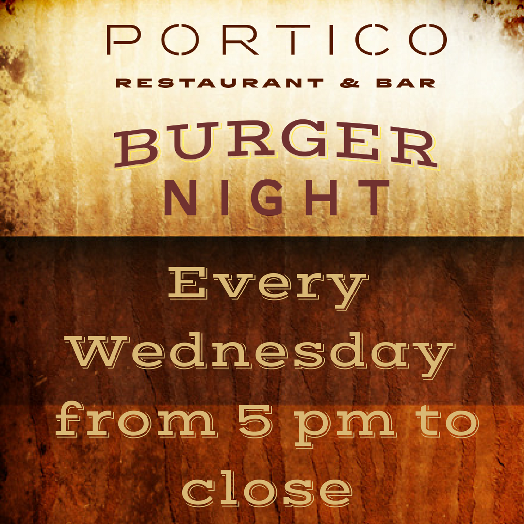 PorticoMonroe's tweet photo. In case somehow you missed it!  Two for one burgers happens every Wednesday at #porticomonroe #burgernight #twoforone #burgerbuddy https://t.co/DcTNYe15yt