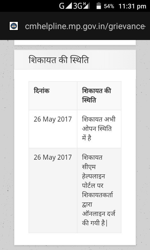 Mohit4981's tweet photo. @ChouhanShivraj मैने सीएम हेल्पलाइन पर एक शिकायत की है26/05/17 को जो अभी ओपन स्थिति में है ! सीएम सर देख लो आप https://t.co/D66osrjtUD