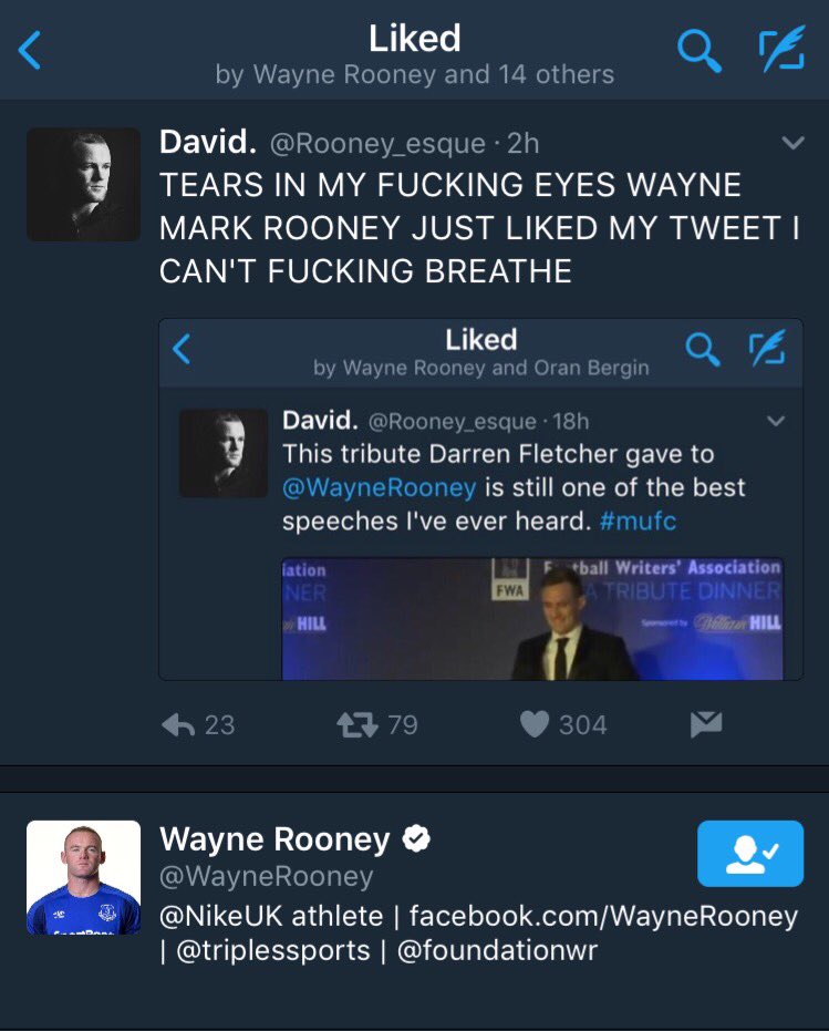 Rooney_esque's tweet photo. OH MY FUCKING GOD HE'S LIKED MY TWEET AGAIN BEST PLAYER IN FOOTBALL HISTORY, WAYNE ROONEY FC https://t.co/7dpsUtK2Ex
