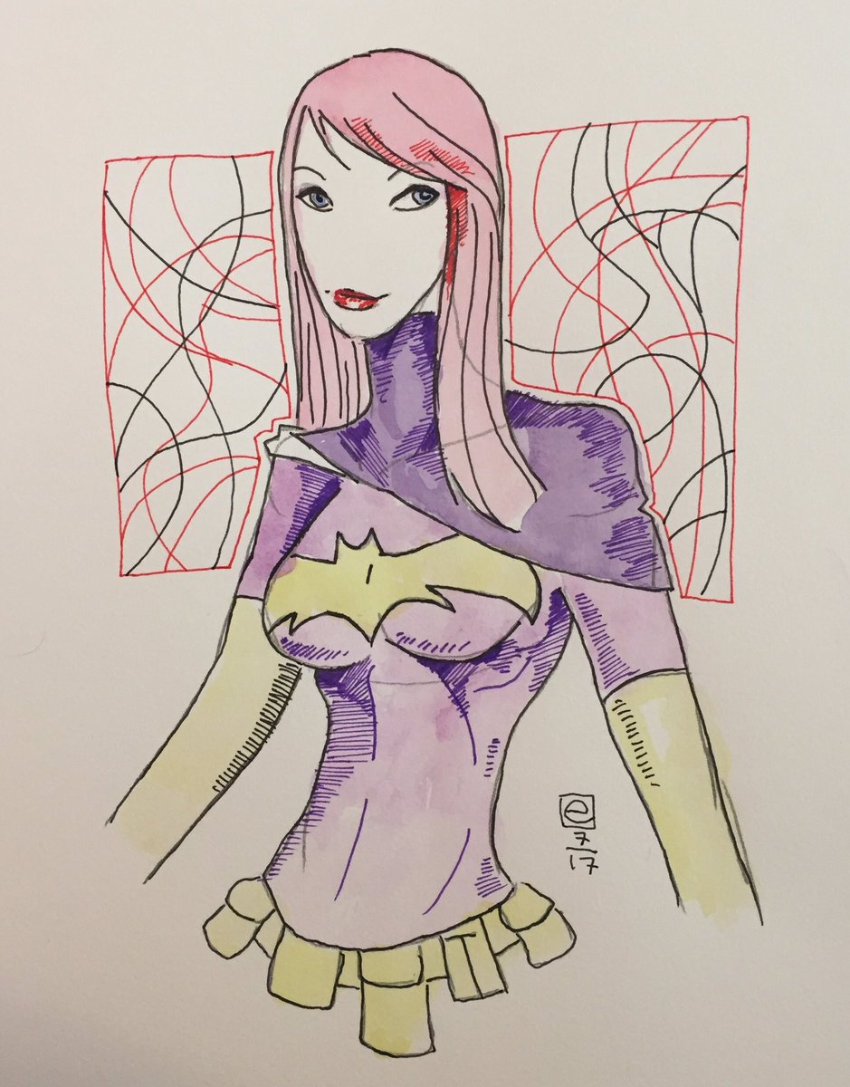 kyledrawsstuff's tweet photo. Ink and #watercolor illustration of @TawniBOnds as #Batgirl 😻 #tgirlcrush #tgirlmodel #inspired #fanart #tawnibonds https://t.co/gErC41jij6