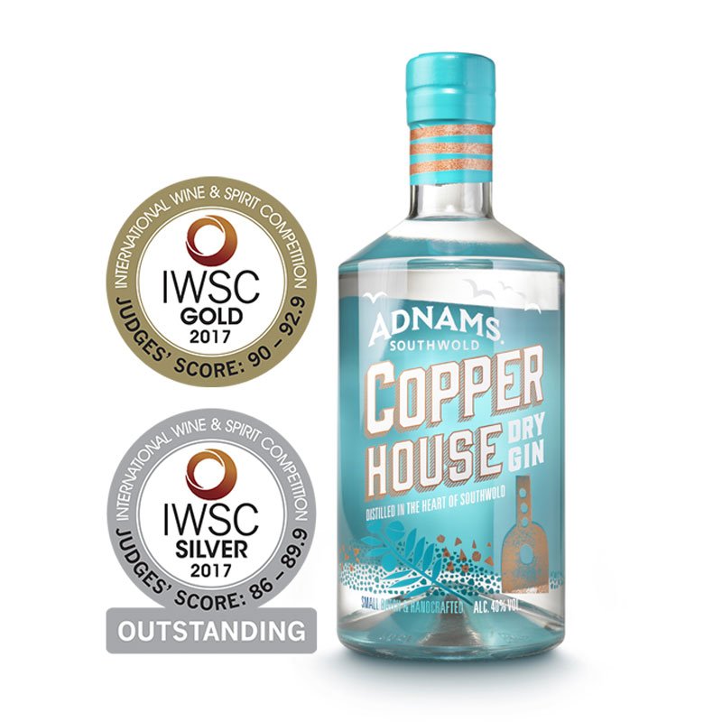 Adnams's tweet photo. Gold! Our gins, vodkas and whisky all won medals at the 2017 @theIWSC awards. Find out more : https://t.co/5Lkreqi9W7 https://t.co/L8qs8ZX06A