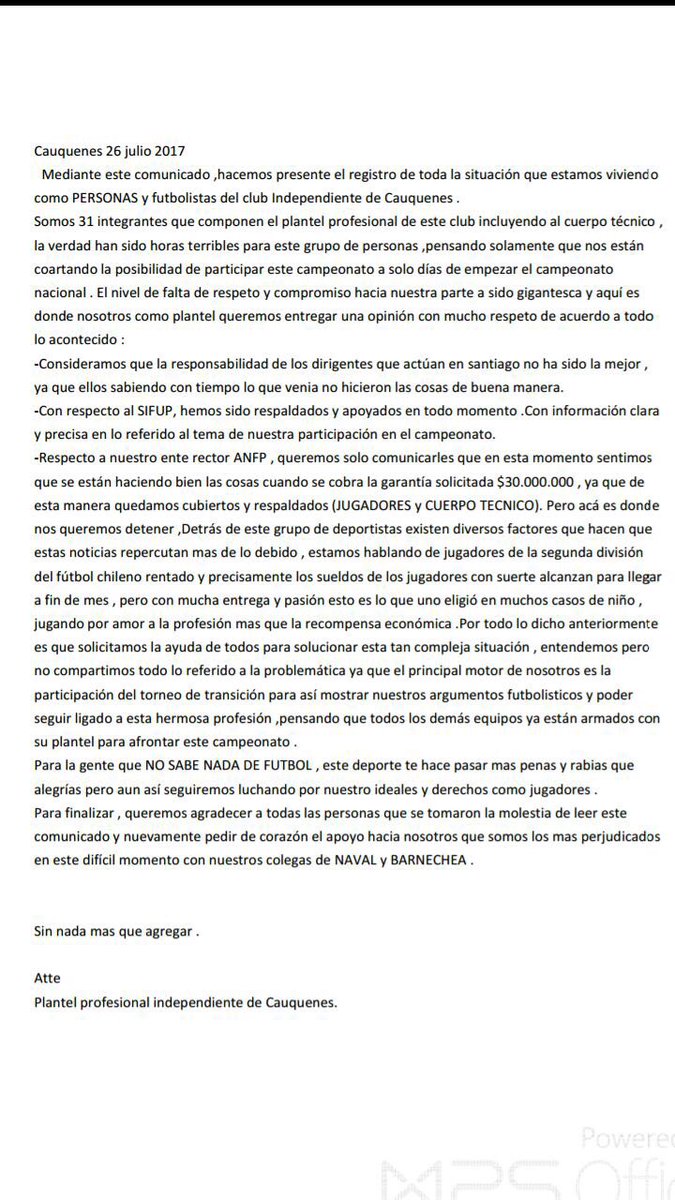 muoz_bmo's tweet photo. Comunicado oficial de independiente de cauquenes 🤘🏽 https://t.co/l3YxsS9N89