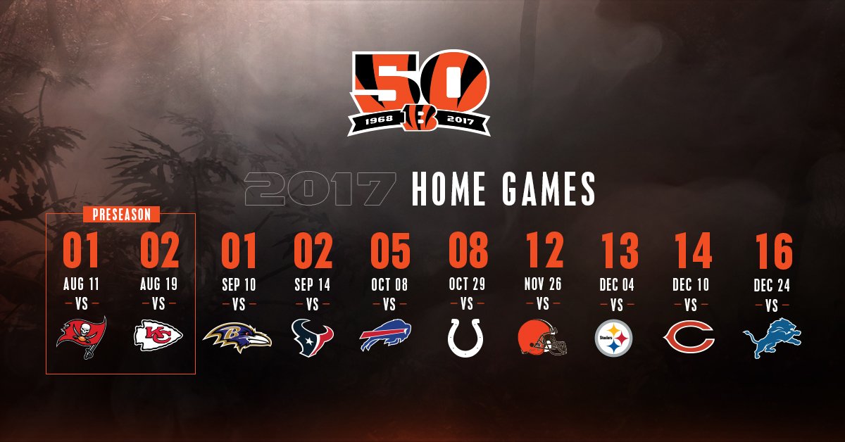 Single game tickets for #Bengals regular season home games go on sale Friday, July 28.  📰: go.bengals.com/2tAucVY https://t.co/o4aSXB7baB