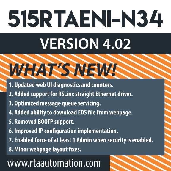 rtautomation's tweet photo. Check out the latest version of the 515RTAENI-N34! #RealTimeAutomation #Automation #updates #AllenBradley https://t.co/0Z6LlU9OJg