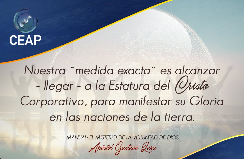 EApostolicaCEAP's tweet photo. #CEAP2017
#ElMisterioDeLaVoluntadDeDios
#ApóstolGustavoLara
https://t.co/i42wZ7p9BY
ceap@ungeinternacional.com https://t.co/fOXNa53zn9