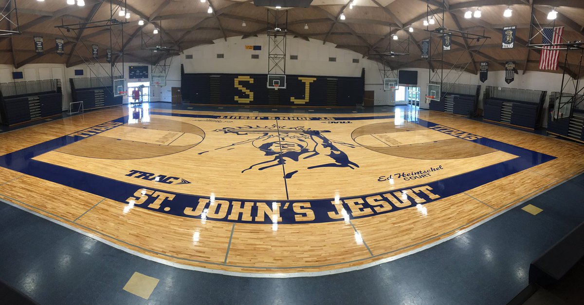 The floor is complete! We are proud to name it Ed Heintschel Court! The Dome will be rocking once again this winter!