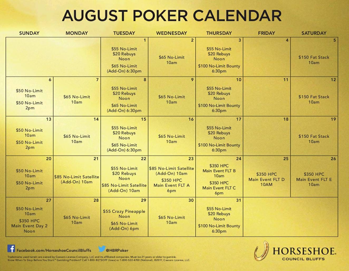 Council Bluffs Poker on Twitter "Horseshoe Poker Classic coming in