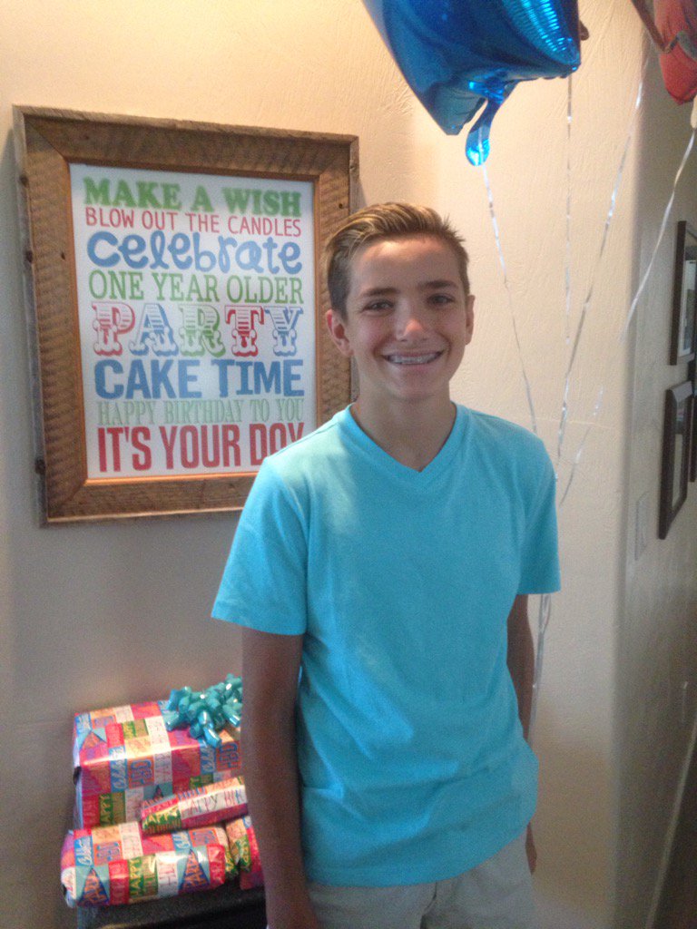 amander8_amanda's tweet photo. Chad is officially a teenager "13"  Happy Birthday Gorgeous Child ! We love you ! https://t.co/EsNslXyqns