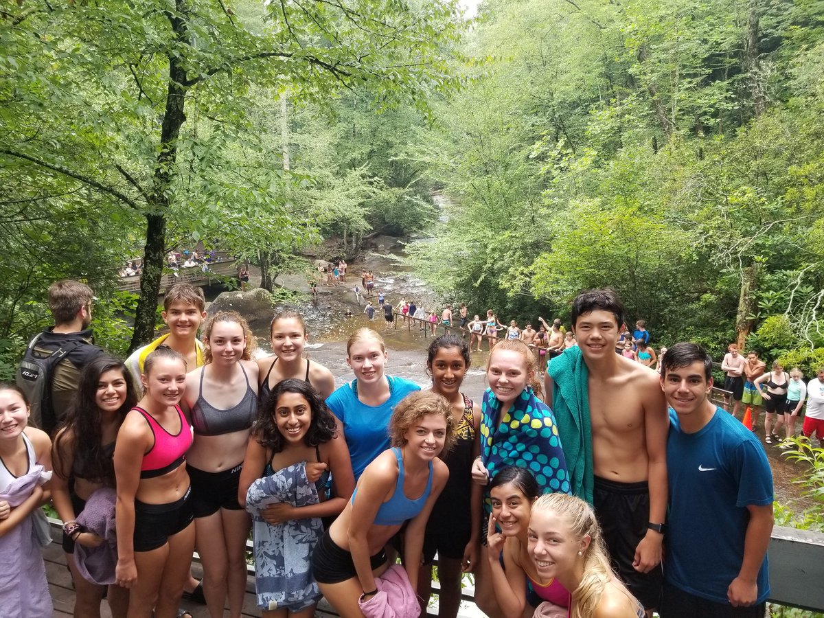 panthercreek_xc's tweet photo. PC runners at Sliding Rock after a long run at camp #aaxc https://t.co/ON2njPdGfZ