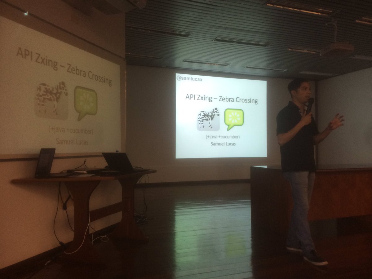 diracijunior's tweet photo. @samlucax e a API Zxing - Zebra Crossing para testes de código de barras #CWITestTalks https://t.co/z9yne4HHBa