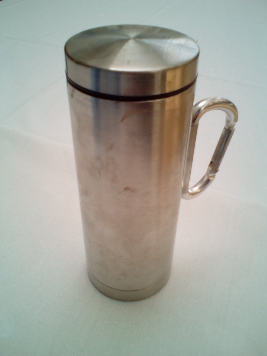 HaydenSloanEnv's tweet photo. Staying hydrated with this excellent thermos I borrowed from #theSCA office! #reusable and attaches to my bag! https://t.co/cE6G2GeAO4