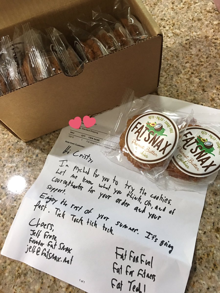 TheKetoVillage's tweet photo. @EatFatSnax OMG these cookies are SO GOOD! Thank you for my awesome note! I found you from #ketokrate @KetoKrate #fatsnax https://t.co/Bbyj5mZEji