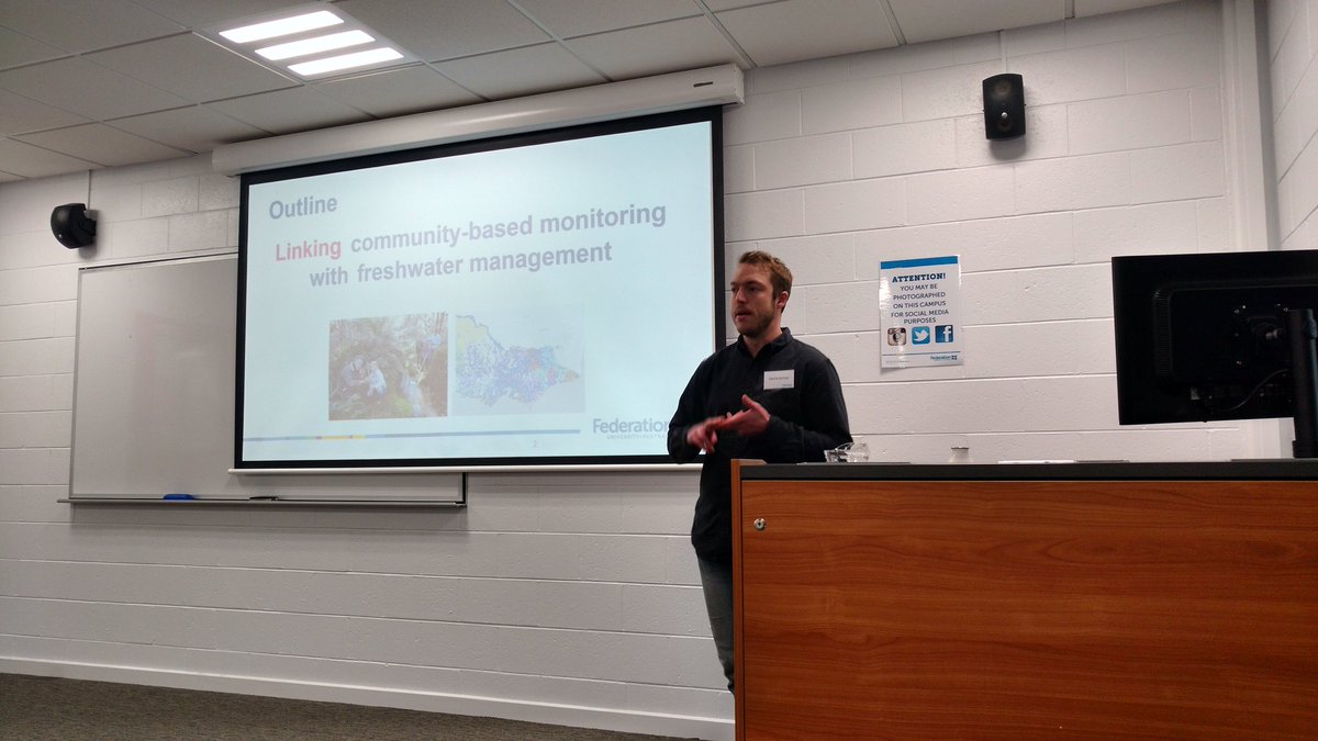 AmyClaughton's tweet photo. Exploring how to link community to monitoring freshwater management through citizen science, with Patrick Bonney #FedUniHDR17 https://t.co/X8febG95mL
