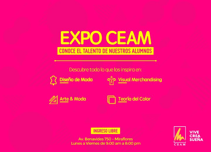 Instituto_CEAM's tweet photo. Descubre nuestra EXPO CEAM hasta el 04 de agosto y conoce el talento de nuestros alumnos. #ViveCreaSueña #CEAMesModa https://t.co/p4v22FACRx