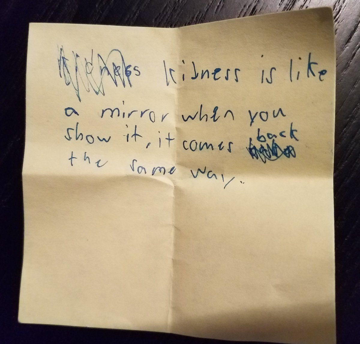 DanielLubetzky's tweet photo. Beautiful and poetic reflections on #kindness from the 8 year old nephew of one of our KIND team members. #WednesdayWisdom https://t.co/RBcPmU6FEu