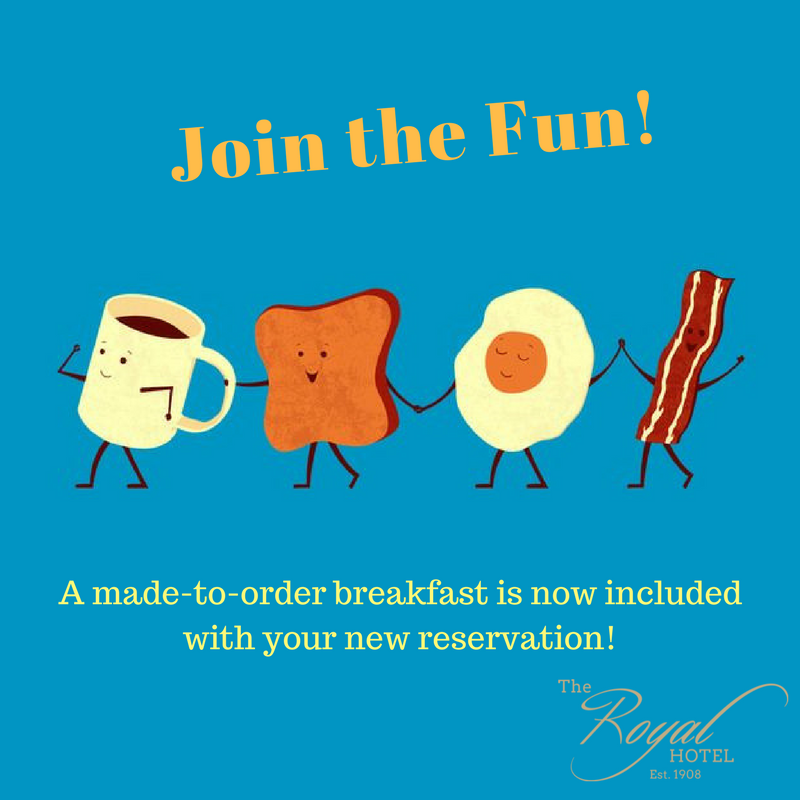 A hot, made-to-order Royal Cafe breakfast is included in all new res'vs! Your breakfast, YOUR way! ow.ly/uSvt30cP8vX
#SleepRoyal