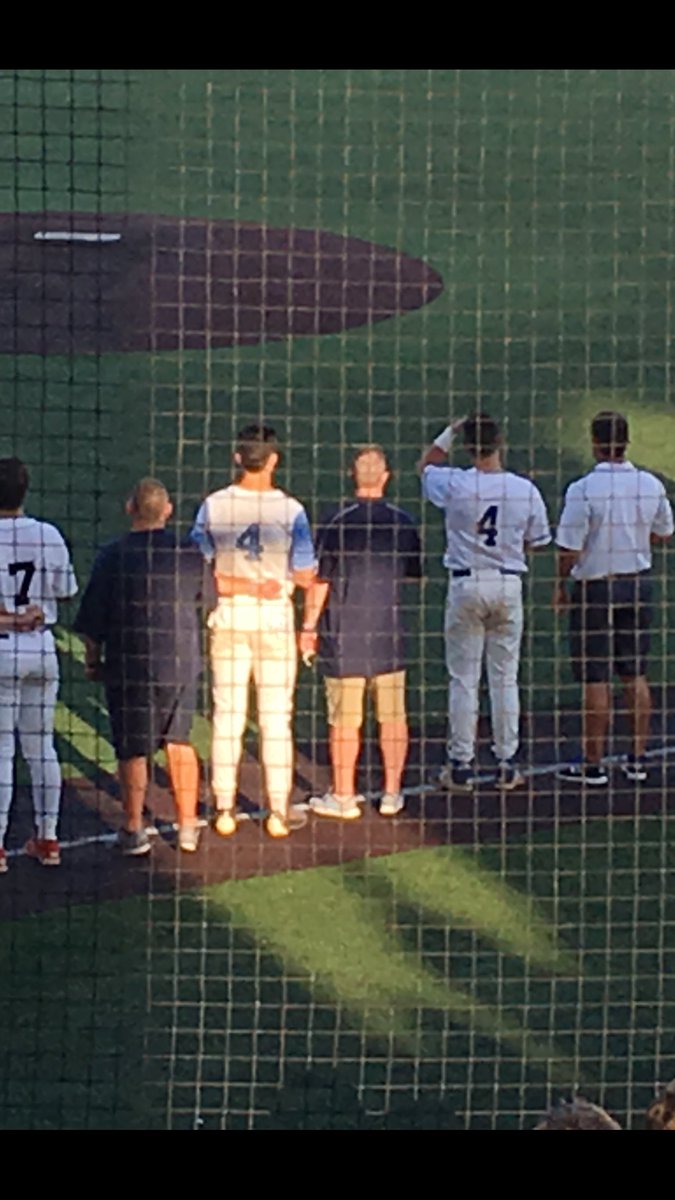 BruinBSB's tweet photo. A fun night for our own AJ Archambo and coach Spence Rigdon.  AJ's last game in a Bruin uniform! We are proud of our Bruins! #ALLSTATE https://t.co/O0p4ZuAm0l