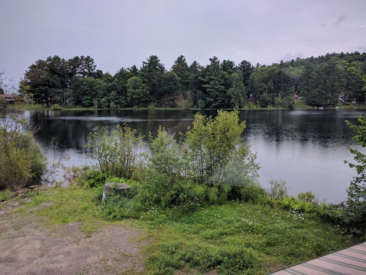 😍 Wonderful views of Mill Pond while dining at @RhubarbHali. Cheers 🍷! #MyHaliburtonHighlands #FeastOn