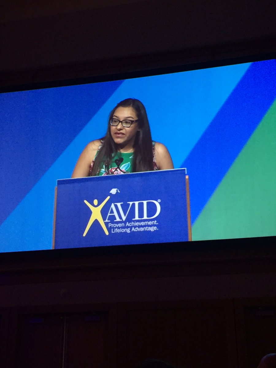 alyssa_rutherf's tweet photo. Student speaker: "I may be looked at differently, but I am equally qualified and as deserving of this education." #AVIDSI17 https://t.co/4ohcIDRKUr