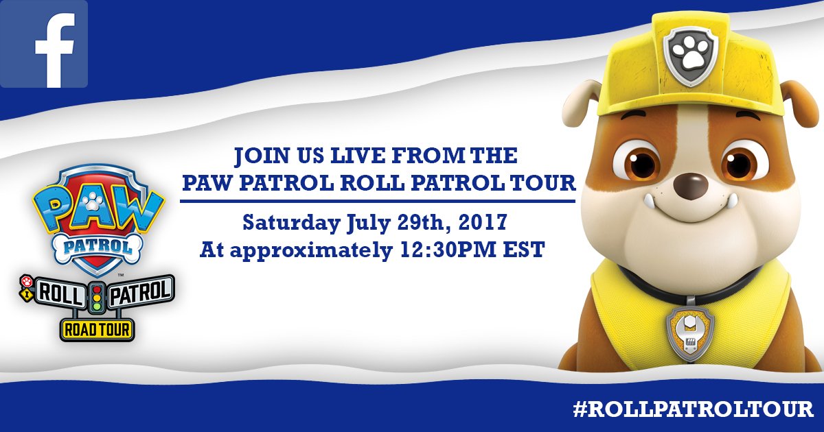 PAW Patrol på Twitter: "Catch #RollPatrolRoadTour live! Tune in July 29th at 12:30 PM EST when we go from the #RollPatrolTour! https://t.co/3WsUQ0wp5X" / Twitter