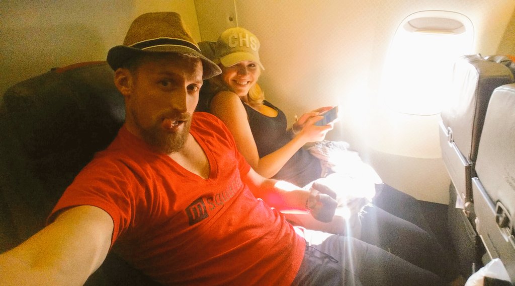 MaximilienBaud's tweet photo. @kep1228 &amp; I are OFF TO EUROPE... the beginning of our honeymoon... thank you @AmericanAir for the #maincabinextra #platinum #TravelTuesday https://t.co/BVhAkJaZfZ