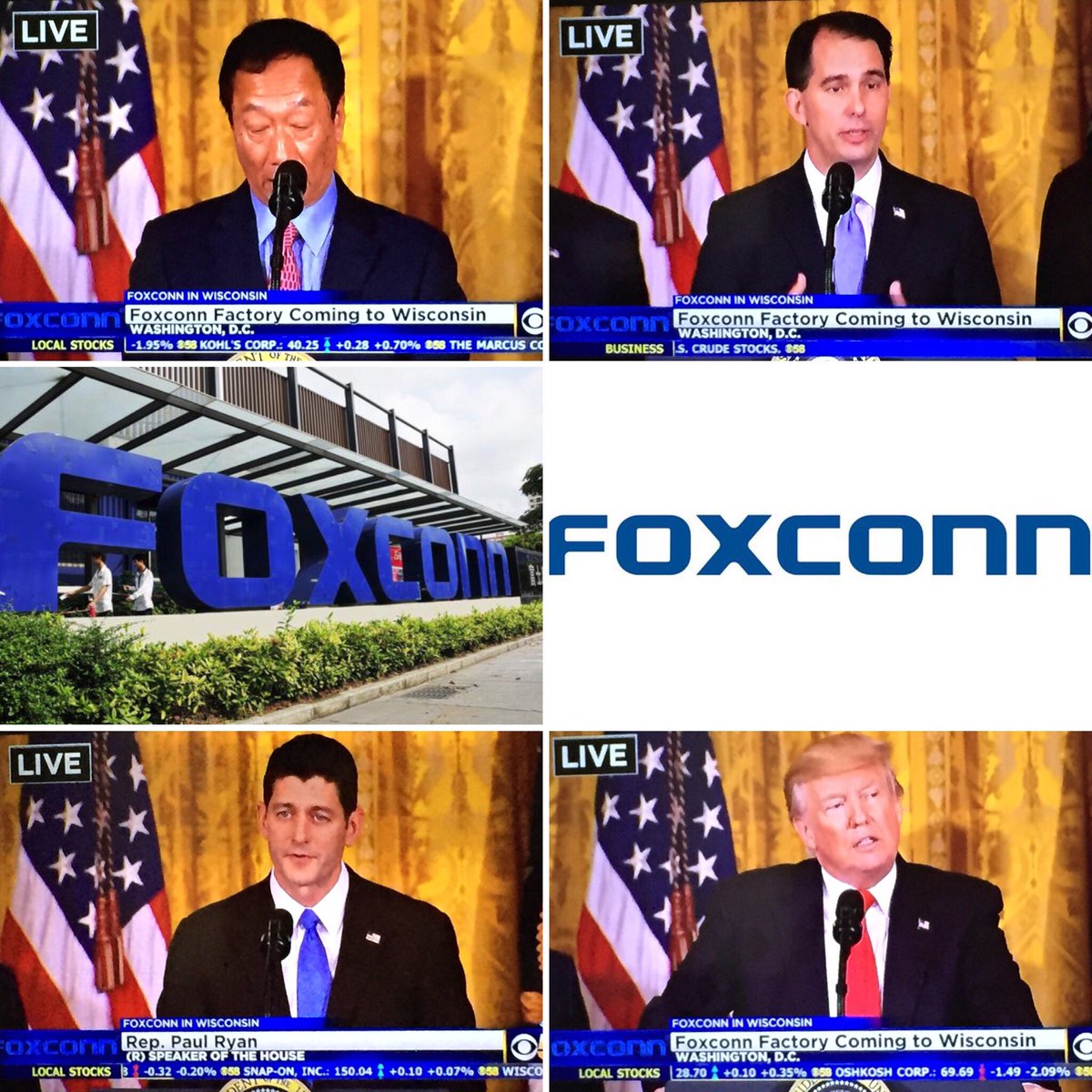 jessicatighe's tweet photo. BREAKING NEWS: It's official now. #Foxconn commits to making a major investment in southeastern #Wisconsin. 3,000 jobs initially. @CBS58 https://t.co/BODJQkLp0W