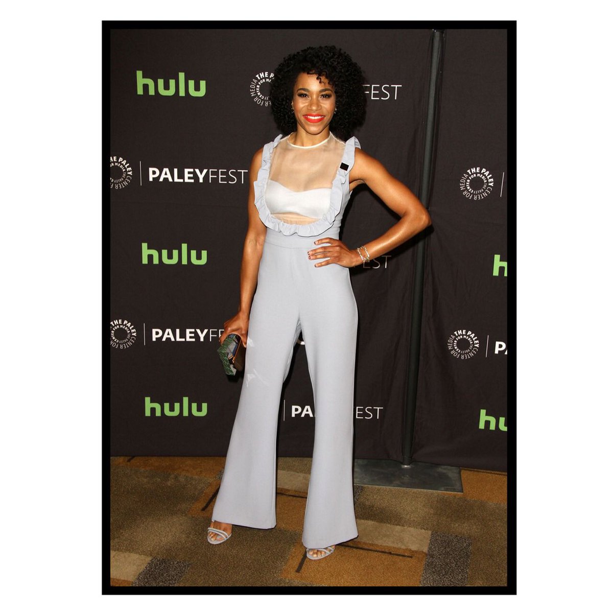 waimingworld's tweet photo. Kelly McCreary is picture perfect in our Camille Jumpsuit. Love how she accessorized. #thewaisheworeit #wednesday https://t.co/lDZCE2A4nP