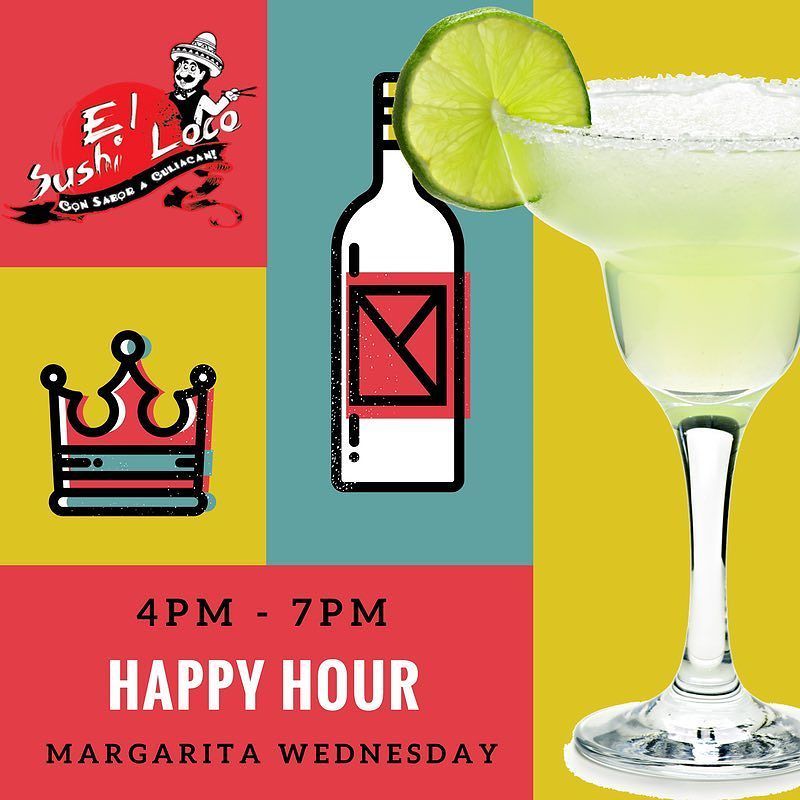 elsushiloco's tweet photo. #margarita #wednesday 🍸🍹 that's right it's #happyhour time at #sushiloco #downey and #lapuente 🍻🍾 join us for $3.00 margaritas and bud ligh… https://t.co/c1uMqBLnmG