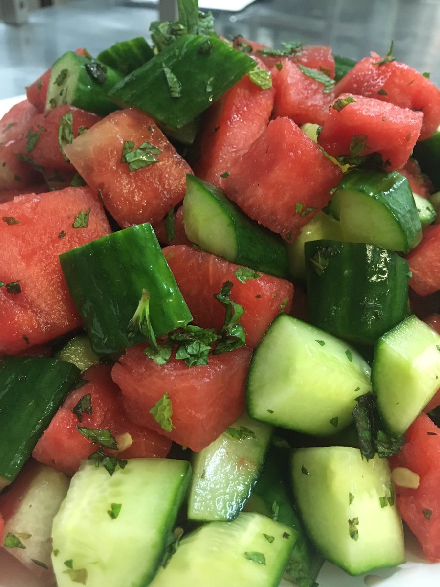 Cool refreshing watermelon salad great for summer barbecues and sooo simple. The-retro-kitchen.com/salad-supreme