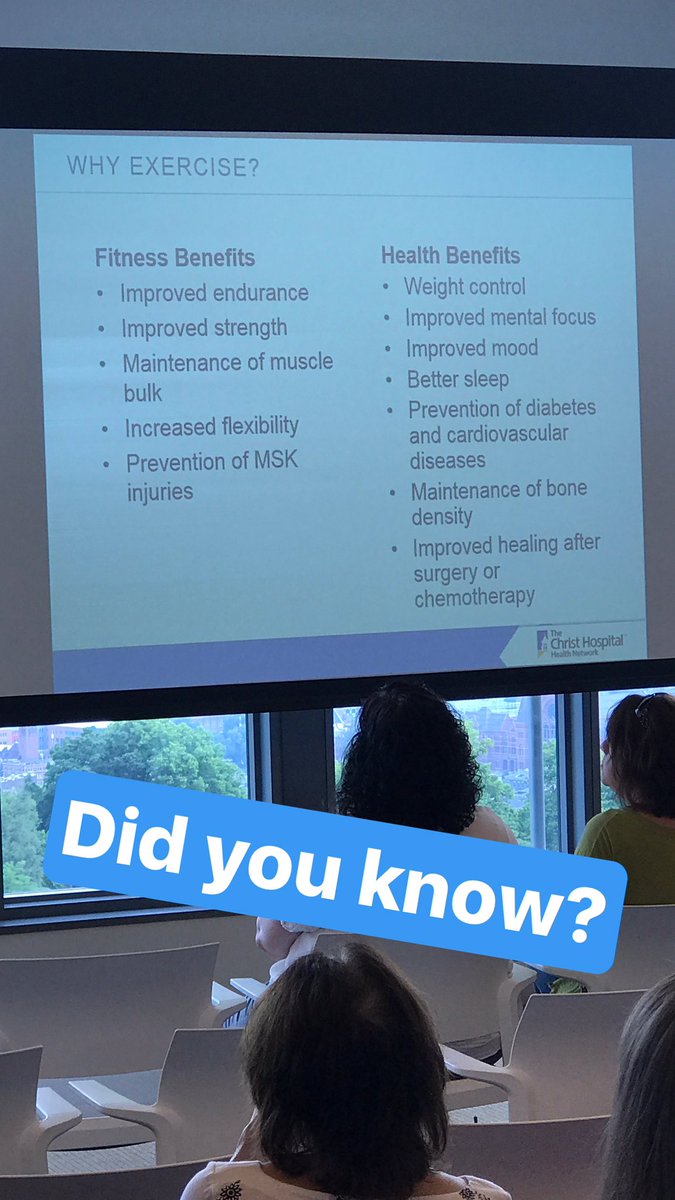 ChristHospital's tweet photo. We're talking #exercise with Dr. Rachel Heberling at tonight's #TryItWednesday event! πͺ https://t.co/GaXWEfens4