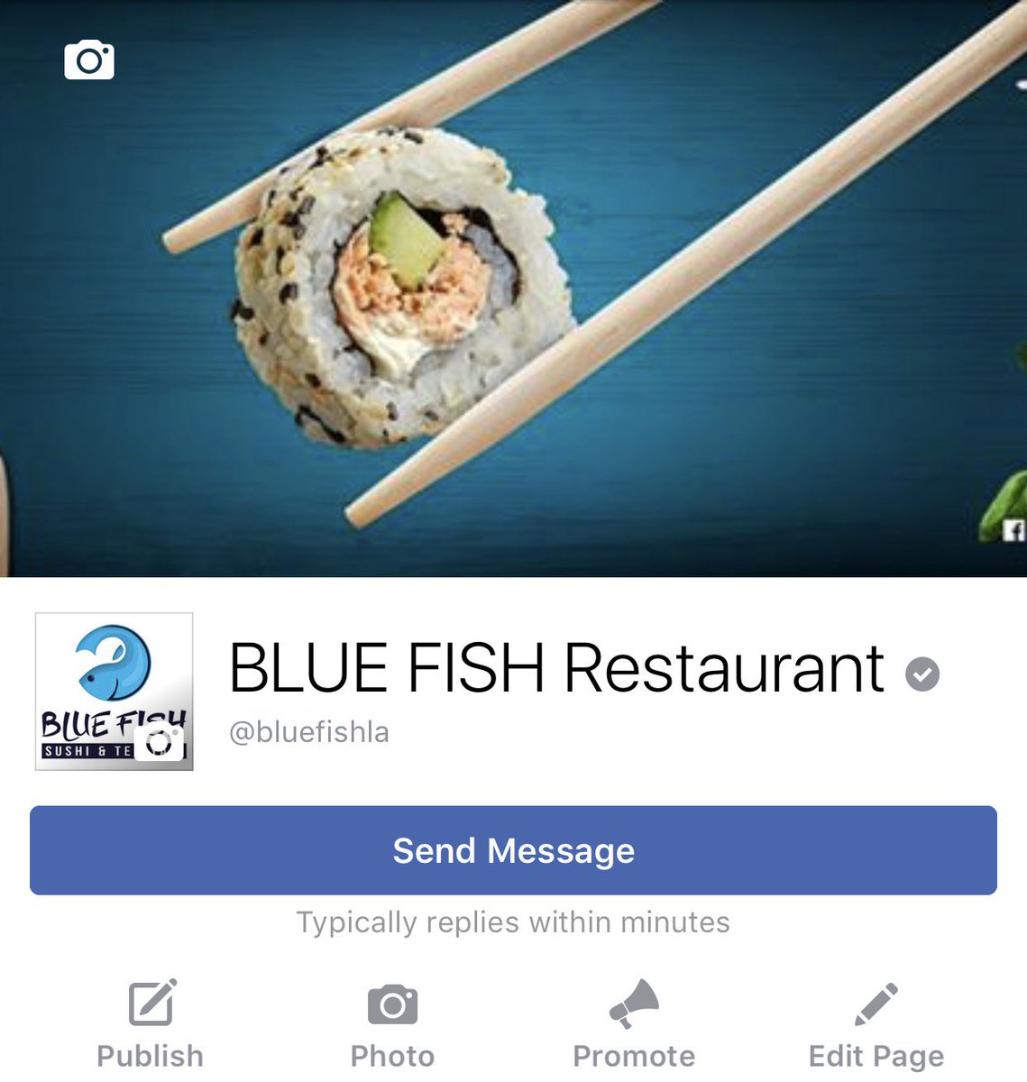 We are now verified on FB!!! 🎉🎊 #SharetheFlavor

Follow us: (Twitter & FB) @bluefishla (Insta) BLUE FISH SUSHI & TERIYAKI