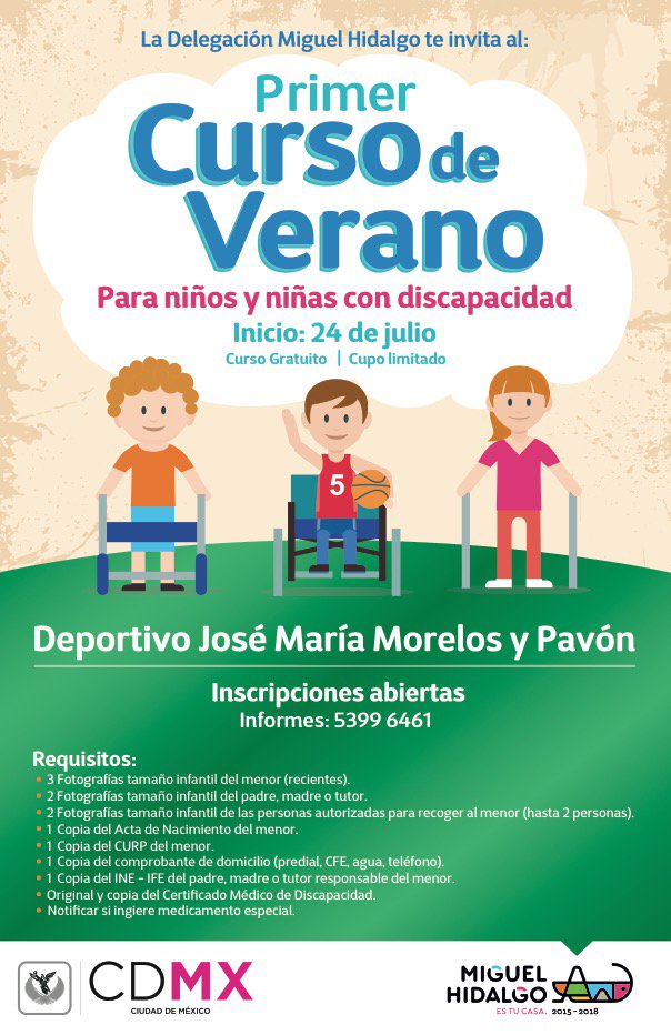 gabysalido's tweet photo. En Curso de Verano 2017 para niños con discapacidad, los chicxs practicaron basquetbol adaptado. Tenemos cupo en el Dep. Pavón.
@RedDownMx https://t.co/bjRuMQxlcY