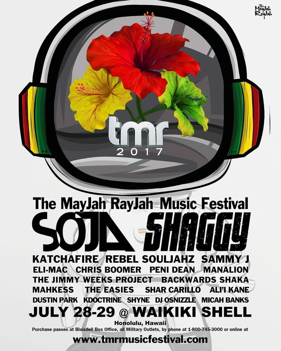EkenaCoxEpic's tweet photo. #mustsee #TMR17 #mayjahrayjah #rayjr #soja #shaggy @therealelimac @SOJALive @SammyJ_Musik @DiRealShaggy #rayjr #waikikishell #ecepicmagazine https://t.co/ugUvkzBCBk