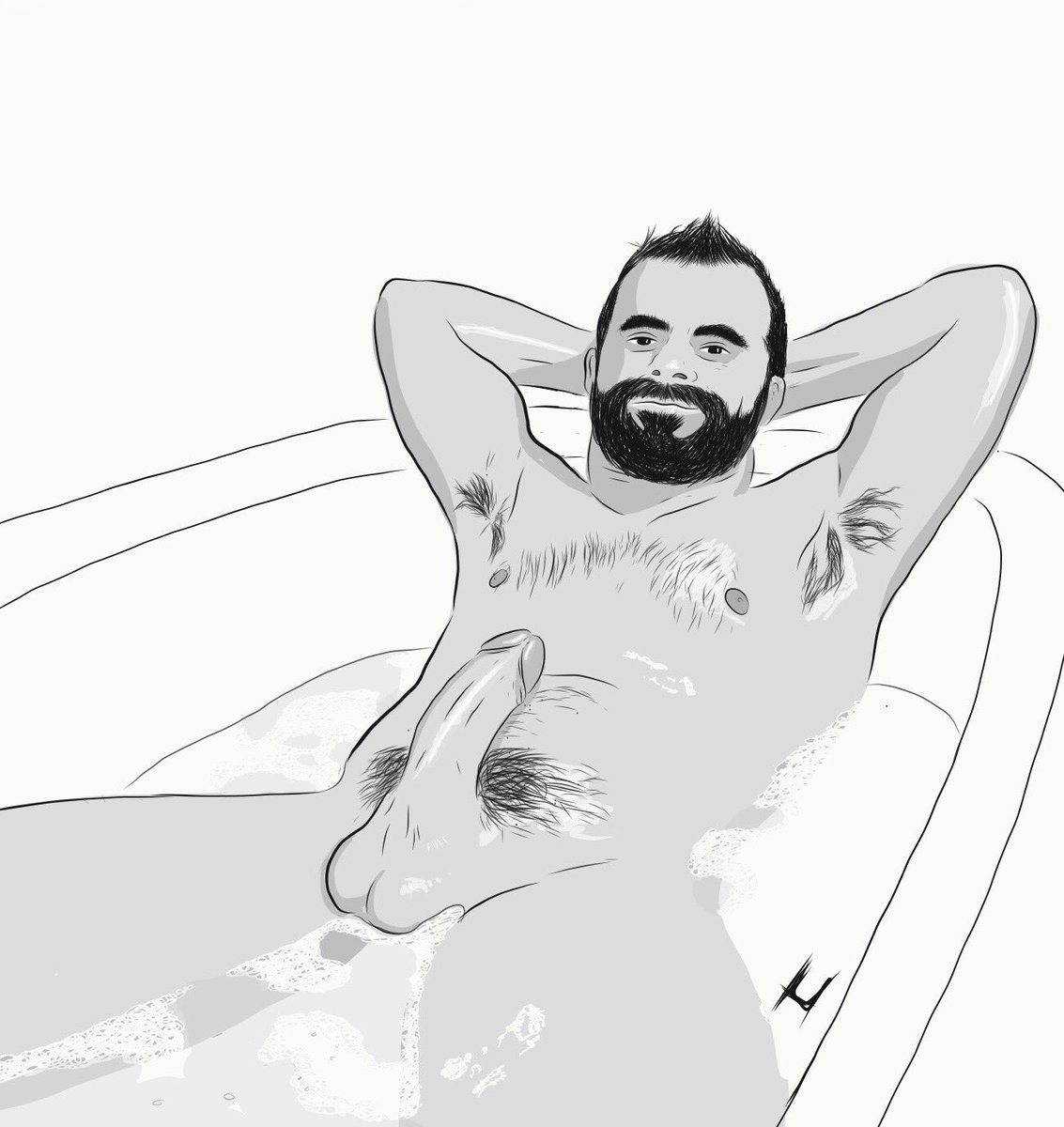 tekilacocks's tweet photo. Relaxation in the bath @mathiazh 💦🛁 #beard #gay #gayart #gaydraw #gayillustration #bath #hairy #art #instagay #instabeard #blackandwhite https://t.co/hRCmfMfq22