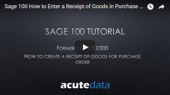 How to enter a Receipt of Goods in the #Sage100 Purchase Order Module
goo.gl/ZMgmr7