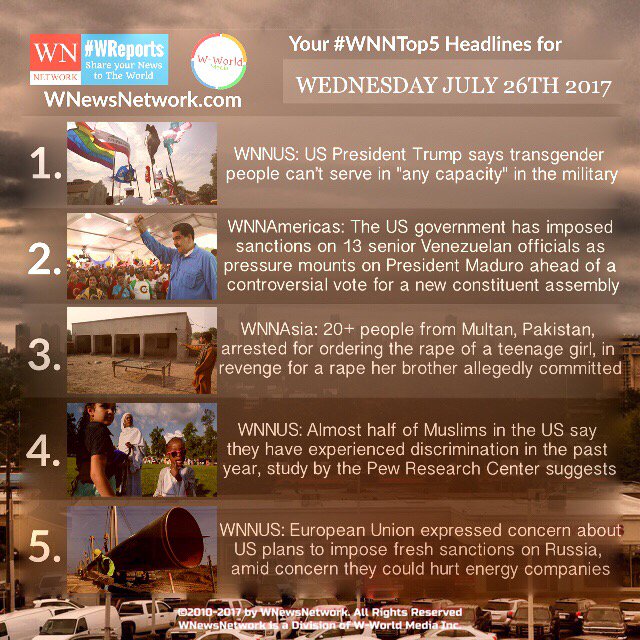 WNewsAlerts's tweet photo. Tune in for today's important top news updates with #WNNtop5 from #WNewsNetwork ๐๐ฐ๐๐ https://t.co/NC4ziWuG7R