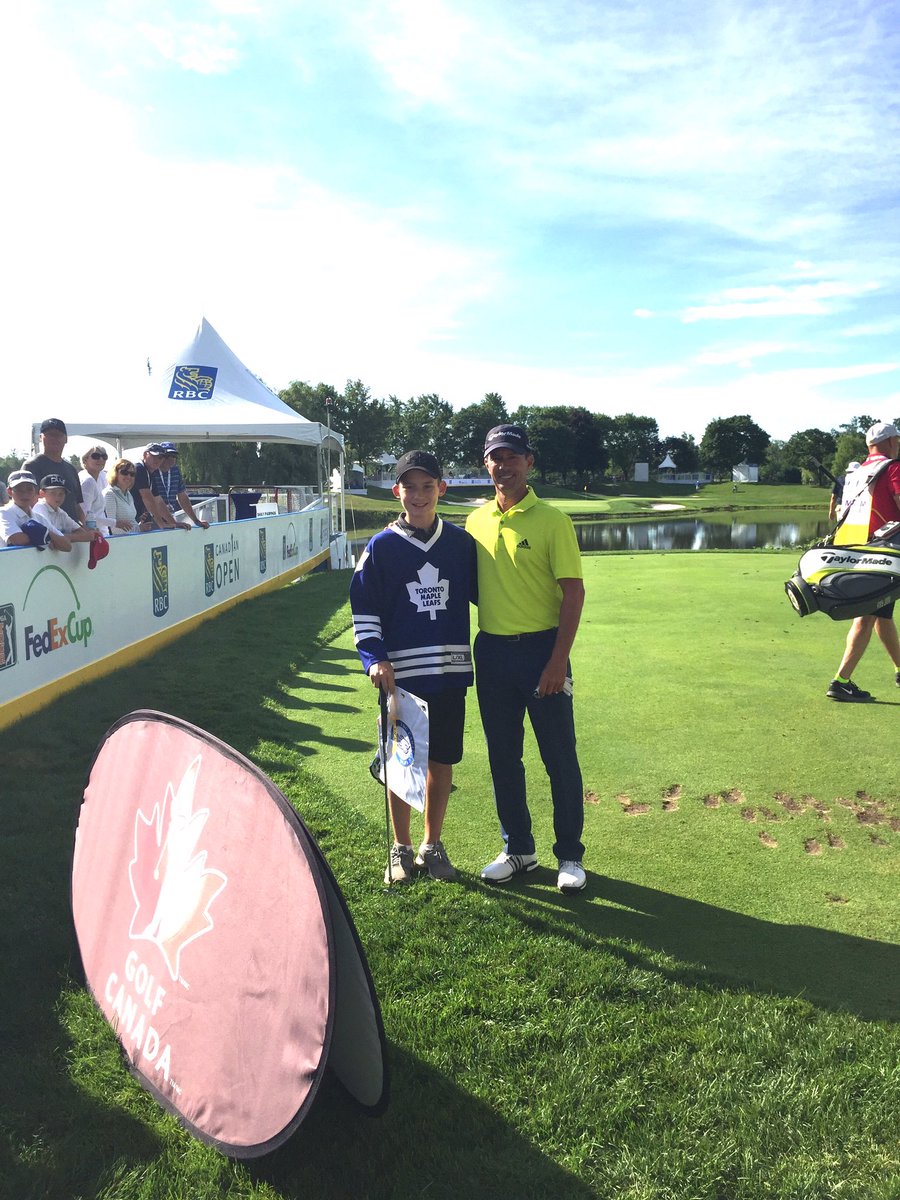 cpgajeff's tweet photo. Great day today for #Northridge member Jackson Smiley - at the Canadian Open #WalkWithAPro he got to caddy for Mike Weir - #Memories https://t.co/h9D8jaIfOd