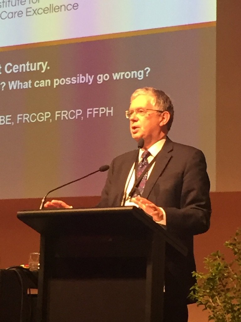 Prof David Haslam opening #GP17 with keynote on healthcare over next century-we need to retain human aspects of care amidst tech advances