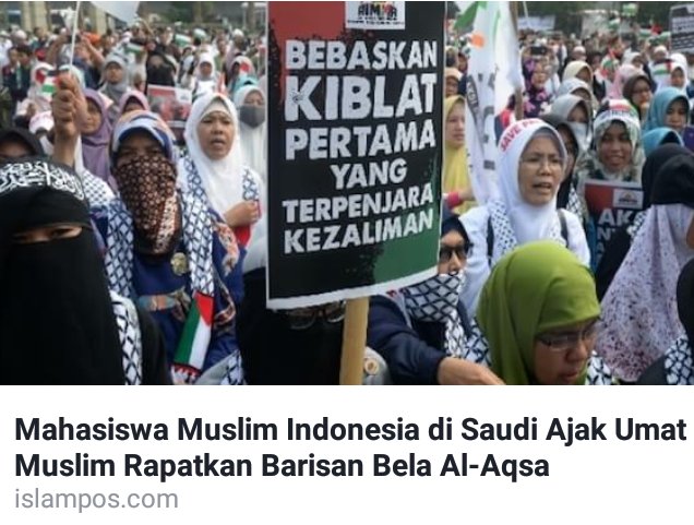 Bakar55778917's tweet photo. MENJAGA AQSHA (3)
MAHASISWA INDONESIA DI SAUDI :
"BEBASKAN KIBLAT PERTAMA KAUM MUSLIMIN !!!"
#SaveAqsha https://t.co/GKgyHTiMY5