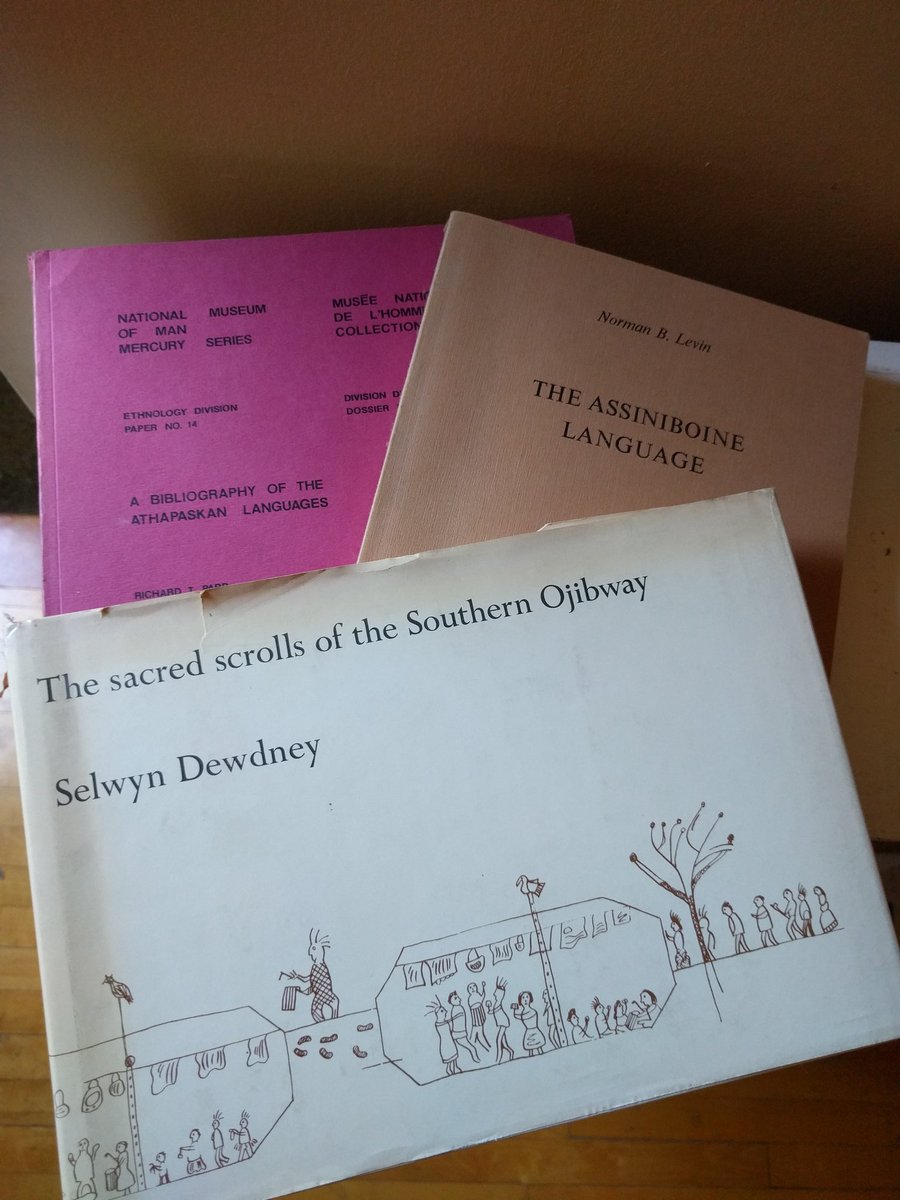 calgaryhester's tweet photo. ... and the surprising number of books on #Canadian #Indigenous language study! Amazing! Thanks for sharing my #bookpacking day in #yyc! https://t.co/7ZibeRRlXy