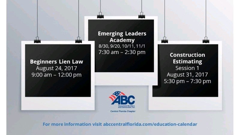 CentralFLABC's tweet photo. Register today for #cfcabc's educational programs listed....#abcproud #abcmeritshopproud https://t.co/j4FYqvkWaA