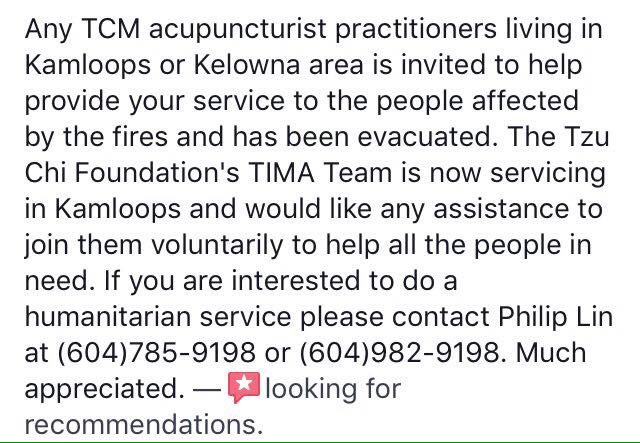 MedRootsMag's tweet photo. #BCwildfires #Acupuncture #TzuChi #Volunteer #Kamloops #Kelowna https://t.co/bicFnFzQ0a