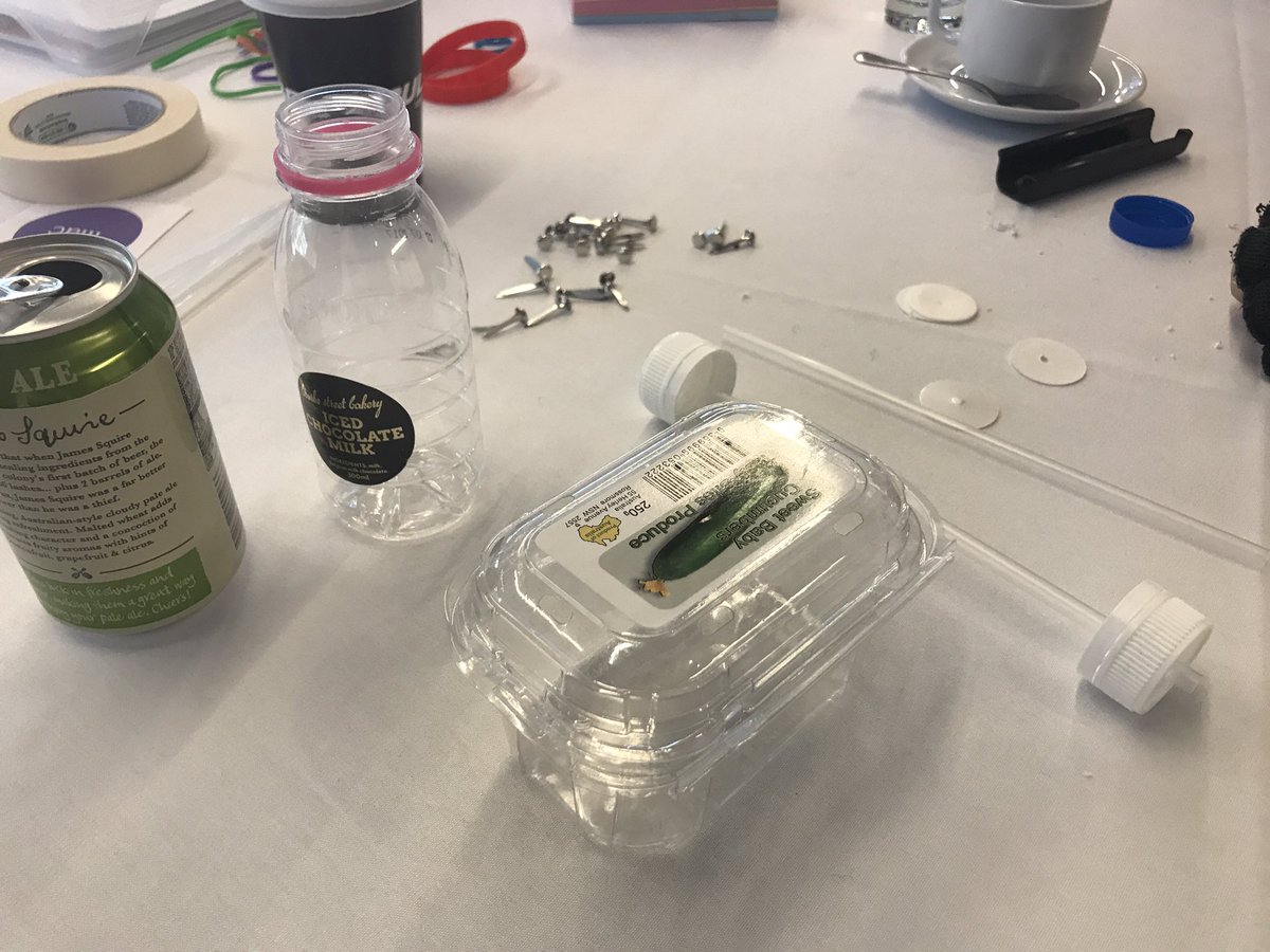 kirstylmiller's tweet photo. #hackdayDiUS warm up challenge! Let's make recycled cars. And then race them! https://t.co/guPe8xlhNo