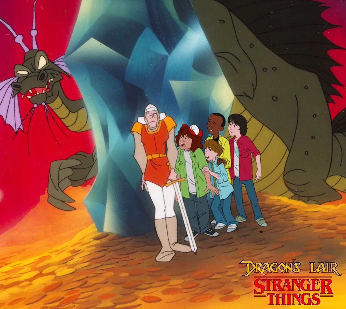 capersofcce's tweet photo. @netflix ♥️ the #DragonsLair cameo. We're pumped for season 2! Cool to see what we worked on 30+ yrs ago come back to life! #StrangerThings https://t.co/yAvc1QtxJR