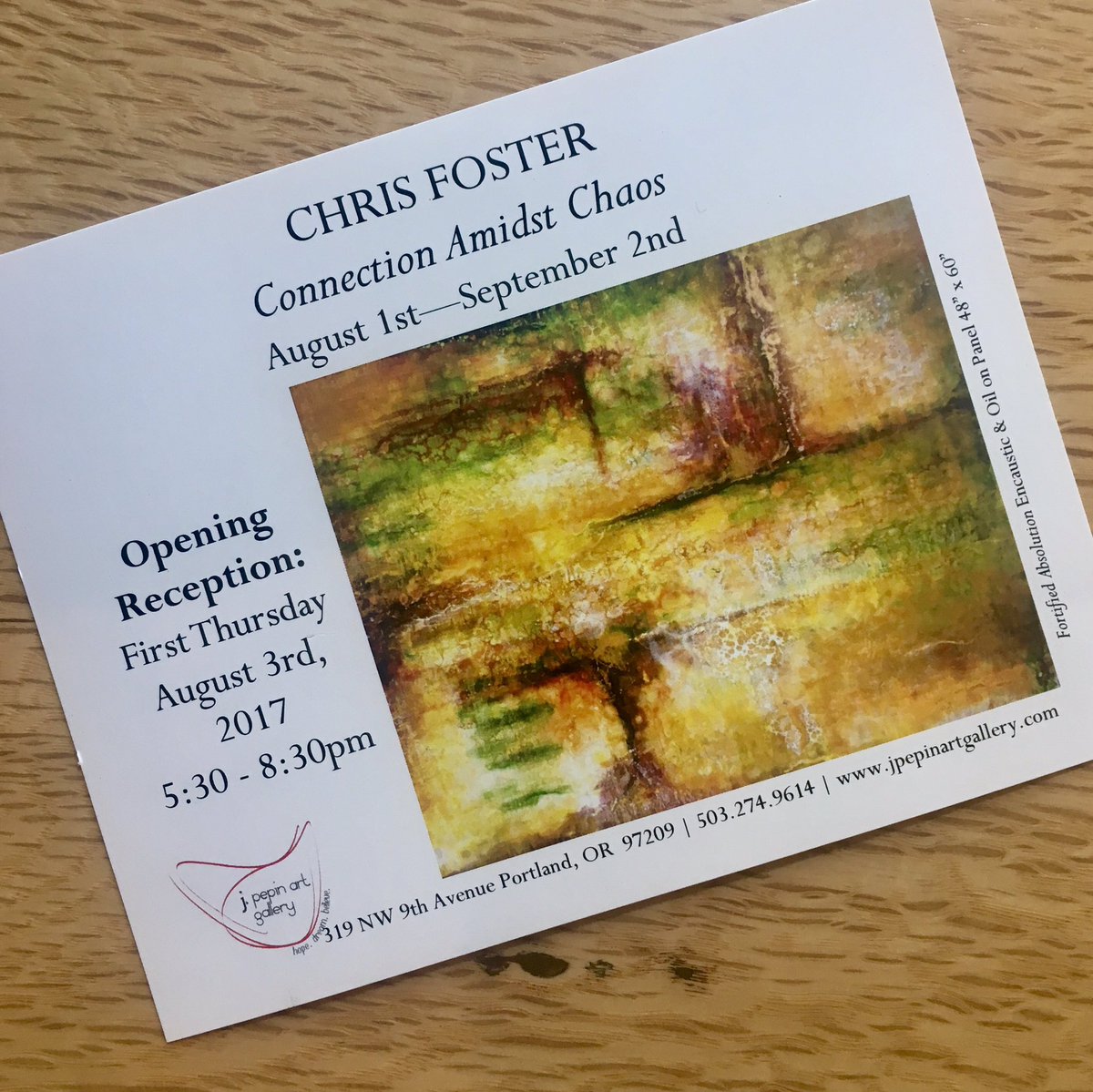Next week is first Thursday and the opening of Chris Foster's #exhibit "connection amidst chaos"! 

#art #artwalk #gallery #pdx